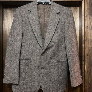 Vintage Hardwick’s herringbone tweed 100% wool Classic Gray Men's Blazer 42R